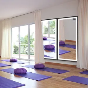 Miroir rectangulaire surdimensionné à LED 3 couleurs avec cadre en alliage d'aluminium pour salle de sport/yoga/chambre - Vente flash - Product Image 2