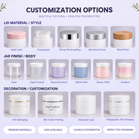 Pot à crème double paroi en PP de 200g, bleu, à paroi épaisse, flacon givré pour gommage, crème pour les mains, masque, emballage cosmétique