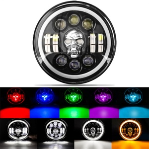 Système d'éclairage de moto tout-terrain Auto Hi-lo avec lentille DRL jaune et blanche, phares LED ronds de 7 pouces pour Jeep Wrangler JK JL - Product Image 2