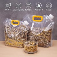 Sacs de stockage d'huile d'olive pour aliments pour oiseaux, avec soufflet de fond, en PE durable, poignée portable, bec verseur facile, pour aliments pour animaux, graines pour oiseaux, graines de tournesol