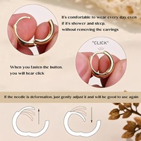 Juego de Aros Huggie en Forma de Lágrima de 3 Tamaños, Chapados en Oro, para Perforaciones Múltiples, Joyería Minimalista, Aretes de Acero Inoxidable