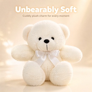 Nuevo Oso de Peluche de Imitación de Piel de Conejo con Lazo, Lindo y Esponjoso, Juguete de Peluche para Niños, Regalo de Cumpleaños, Regalo de San Valentín - Product Image 1
