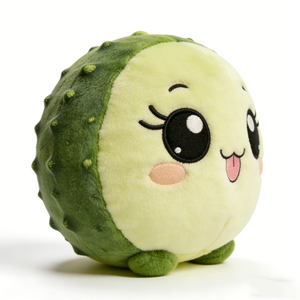 Muñeco de peluche de pepino de doble cara personalizado, mejillas suaves color melocotón, sonrisa linda con la lengua fuera. - Product Image 3