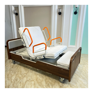 Modern luxe comfortabel draaibaar ziekenhuisverpleegbed metalen bedframe 8cm gel-spons matras multi-plaat bedframe - Product Image 4