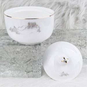 Vaisselle en mélamine A5, bols à riz et à soupe blancs, résistants aux chutes, en porcelaine, nouveau style chinois, pour hôtel, salle à manger, cantine, restauration rapide - Product Image 2