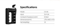 Chargeur de batterie XTAR C4-AA avec câble intégré et 4 piles AA rechargeables de 1,5 V (référence 3960), léger et portable, garantie 24 mois
