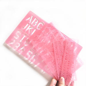 Kit de pochoirs en plastique pour scrapbooking à faire soi-même, lettres et chiffres, outils de dessin pour enfants, modèles d'alphabet, 4 pièces - Product Image 4