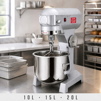Mélangeur Planétaire Commercial 10L/15L Multifonctionnel en Acier Inoxydable pour Boulangerie, Machine à Pétrir le Pain, les Gâteaux et les Biscuits
