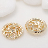 Bracelet en cuivre pur plaqué 14k, collier, pendentif en or véritable, entretoise creux