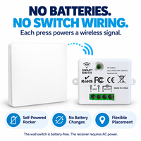 Interrupteur sans fil auto-alimenté avec récepteur RF, sans batterie, télécommande à bascule simple pour l'éclairage domestique