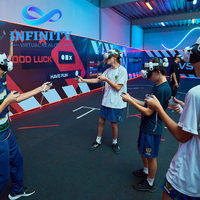 Juego de Disparos VR para 4, 6, 8 y 10 Jugadores, Simulador de Juego de Pistola VR Multijugador, Sala de Escape de Realidad Virtual Interior, Máquina de Juego VR 9D Arena