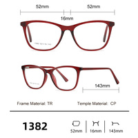 Montures optiques œil de chat pour femmes, légères en TR, monture complète, lunettes de vue tendance avec verres transparents