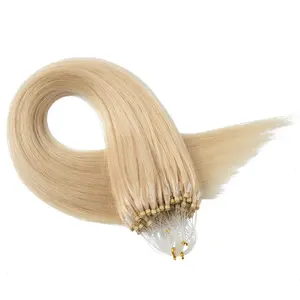 SARLA 18 20 22 Zoll Kunstfaser Seidig gerade Mehr farben 100% Echthaar Micro Loop Haar verlängerungen für Frauen