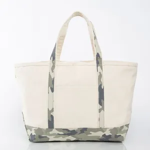 मर्द के लिए फैशन Recyclable शॉपिंग कैनवास बैग ले जाना कस्टम मुद्रित Splicing जेब और ज़िप के साथ कपास कैनवास बैग ले जाना