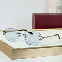 Lunettes de soleil ovales élégantes sans monture, de créateur, protection UV400, dégradées, style vintage de luxe pour femmes, idéales pour l'été, les mariages et les vacances