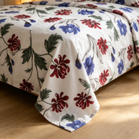 Parure de lit en microfibre à motifs floraux, surplus de stock en gros, linge de lit en vrac, faible MOQ, liquidation, surplus de stock pour marché à prix réduits