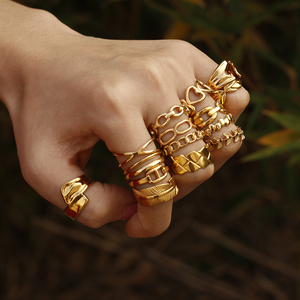 Hoa hậu đồ trang sức 2022 mới bán buôn giá rẻ thép không gỉ Nhẫn 14K 18K vàng mạ nhẫn trang sức cho phụ nữ - Product Image 5