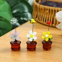 Ornamen Bunga Kaca Warna-warni Buatan Tangan yang Lucu, Dekorasi Rumah Paskah, Hadiah Kreatif