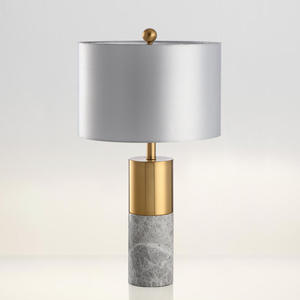 Lumind américain Simple <span class=keywords><strong>Jazz</strong></span> blanc marbre créatif lampe de table cuivre plaqué Villa modèle salon chambre lampe de table de chevet - Product Image 5