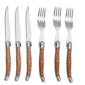 Ensemble de <span class=keywords><strong>couverts</strong></span> de luxe Rosewood Hale, style européen occidental, 4 pièces, écologique, couteau à steak dentelé <span class=keywords><strong>Laguiole</strong></span>, fourchette, cuillère, acier inoxydable - Product Image 5