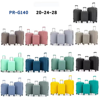 Ensemble de bagages modernes et simples en PP de 20, 24 et 28 pouces, valises rigides anti-rayures avec roues silencieuses pour les voyages en famille