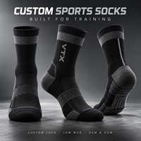 Chaussettes de sport personnalisées respirantes et rembourrées avec soutien de la voûte plantaire, chaussettes d'entraînement avec logo personnalisé, fabricant OEM ODM