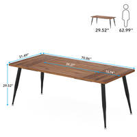 Table de salle à manger industrielle de cuisine d'intérieur, 70.9 "table de dîner carrée moderne de cuisine pour 6 personnes