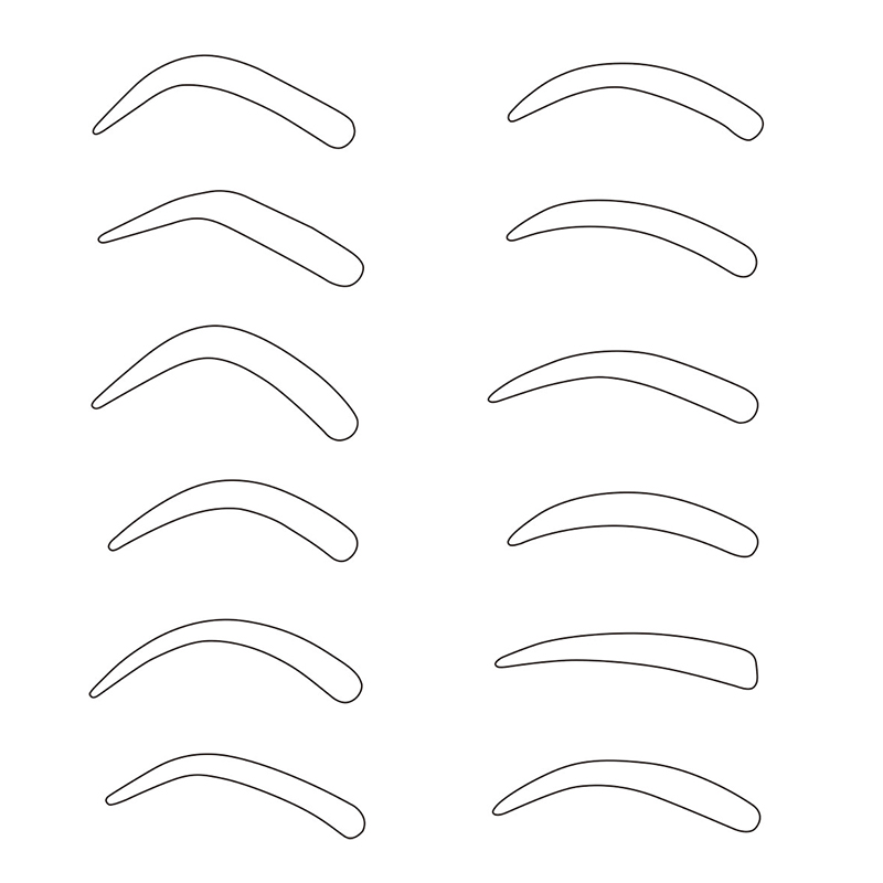 Accurate Semi Permanent Makeup Stencils Kit for Eyebrows for Free Printable Printable Eyebrow Template