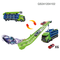 QS Haute Qualité Jouets de train à éjection DIY, Circuits flexibles, Jouet à encastrer, Dinosaure, Piste de tir à friction avec rangement, Mini voitures modèles