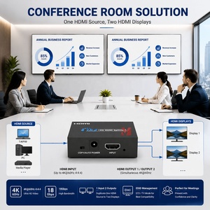 4K60Hz 1X2 <span class=keywords><strong>HDMI</strong></span> <span class=keywords><strong>Splitter</strong></span> 1 IN 2ออกเครื่องขยายเสียงกระจายกับ HDCP 2.3 HDR10 + CEC EDID SPDIF <span class=keywords><strong>Arc</strong></span> - Product Image 5