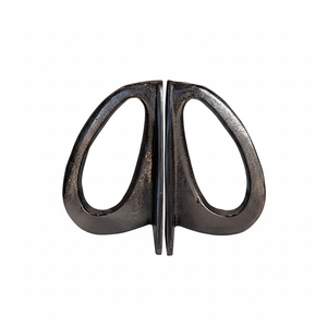 Sujetalibros de metal de estilo moderno para estanterías de sala de estar creando un acento decorativo mientras se mantienen los libros alineados - Product Image 1