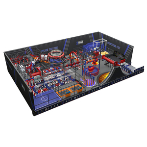 Parc de trampolines intérieur sur le thème de l'espace personnalisé, parcours de défi pour adolescents et adultes, aire de jeux commerciale avec obstacles et tyrolienne - Product Image 2