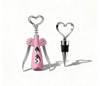 Ensemble cadeau moderne de bouchons à vin en acier inoxydable, tire-bouchon à ailettes personnalisable, ouvre-bouteille facile à utiliser, ouvre-bière, couleur et logo personnalisés