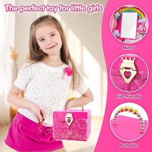 Magnifique trousse à cosmétiques en cristal, jeu de simulation pour filles, jouets de maquillage lavables pour enfants, kit de maquillage, jouets de beauté et de mode, boîte à maquillage pour enfants - Product Image 3