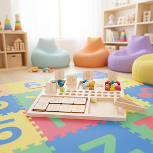 Elisyia Montessori - Juguetes Educativos <span class=keywords><strong>de</strong></span> Madera para Niños, Material Didáctico para Aprender Operaciones Matemáticas con Cuentas y Pinzas, para Niños <span class=keywords><strong>de</strong></span> 2 a 4 Años - Product Image 5