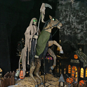 Decoración de Halloween: Gran Caballero sin Cabeza Eléctrico con Inducción para Casa Embrujada y Parque de Atracciones - Product Image 6