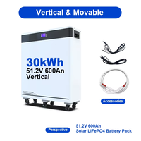 Batterie semi-solide LiFePO4 51,2 V 600 Ah, système de stockage d'énergie 30 kWh avec onduleur 10 kW et garantie de 10 ans