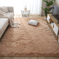 Tapis en polyester soyeux - Utilisation pour salon, chambre, bureau - Couleur unie minimaliste, antidérapant, facile d'entretien, lavable à la main