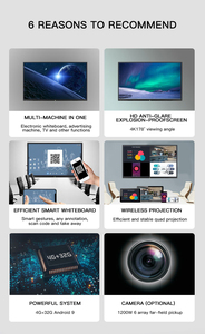 หน้าจอสัมผัสแบบอินเทอร์แอคทีฟขนาด 86 นิ้ว ความละเอียด 4K สำหรับการเรียนการสอน กระดานไวท์บอร์ดอิเล็กทรอนิกส์อัจฉริยะสำหรับโรงเรียน ห้องประชุม รุ่น 86H7A - Product Image 6