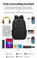 Sac à dos professionnel antivol et imperméable en polyester pour ordinateur portable, idéal pour les étudiants, grande capacité avec organisateurs internes