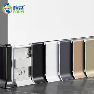 2Cm/4Cm/6Cm/8Cm/10 Cmlogam Papan Pinggir Aluminium Papan Pinggir Profil Baseboard dengan Kaki Tendangan