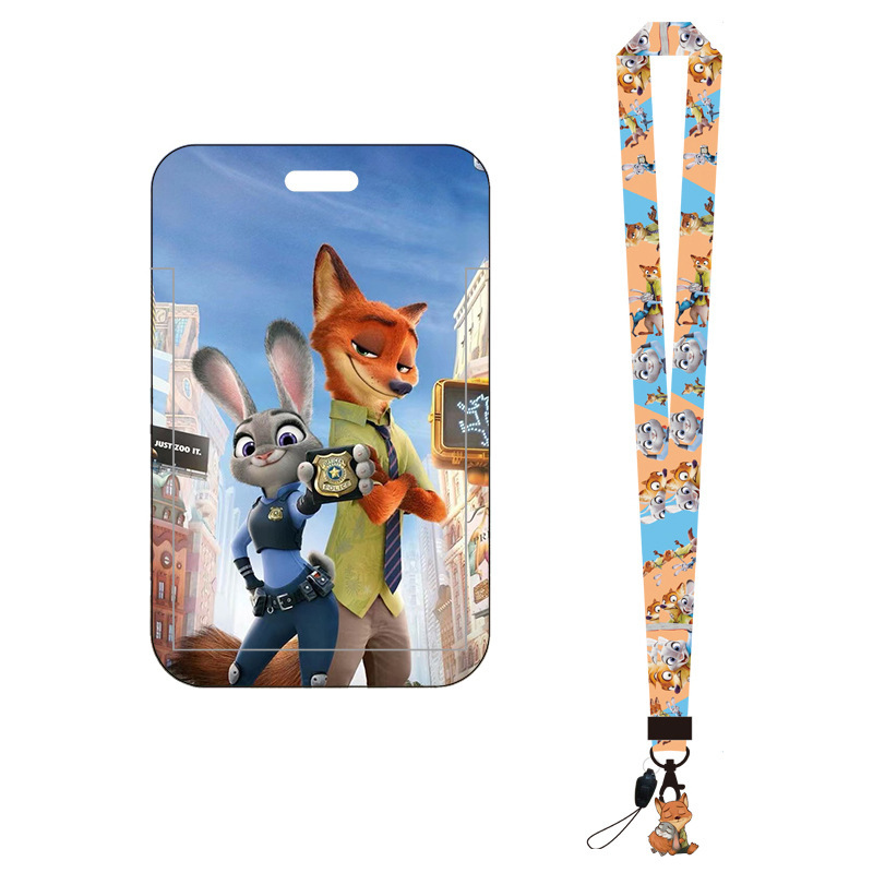 Lovely Cartoon Zootopia Card Holder Lanyards Custom Logo Student Worker ID Name Badge Credit Card Case Cover Lanyard Accessories Image 2
