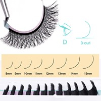 Y Shape 5D 0.07 D Curl Noir Mat Faux Vison Extensions de Cils Individuels Extension de Cils Plateau Cils