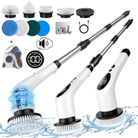 Kit de brosses de nettoyage électriques rotatives Cedar Space 9 en 1 pour salle de bain, avec poignée d'extension, 2500 mAh, en ABS