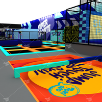 Aire de jeux intérieure Pokiddo de 2500 m² pour enfants et adultes, parcours de cordes, toboggans, trampoline, jeux d'éveil, mur d'escalade, Battle Beam