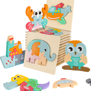 <span class=keywords><strong>Puzzle</strong></span> <span class=keywords><strong>3D</strong></span> en <span class=keywords><strong>bois</strong></span> pour bébés, jouets éducatifs, plats, thème dessins animés, stimulation de l'intelligence, objet d'apprentissage pour les petits, offre spéciale - Product Image 1