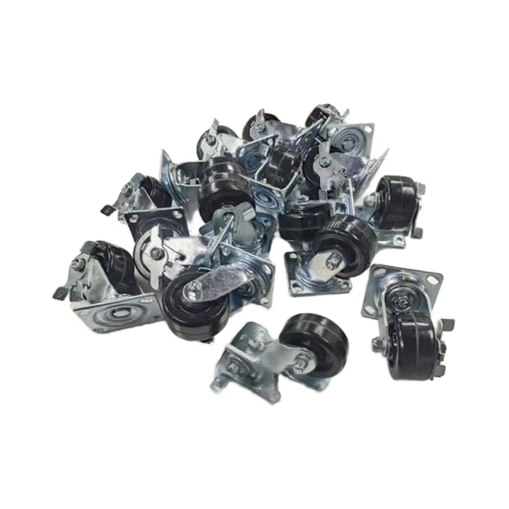 4 Inch Furniture Casters With Brake High-Temperature Phenolic Caster Wheels Swivel Heavy Duty Wheels