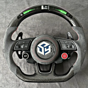 Volante de Fibra de Carbono Completo con LED para Audi A3 A4 B9 A5 RS3 RS4 RS5 <span class=keywords><strong>S3</strong></span> S4 S5 S6 S7 A1 A7 A8 B9 B8.5 B8 A6 R8 TT RS6 Q5 - Product Image 1