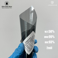 Film solaire pour vitres de voiture en céramique nano PET, anti-rayures, protection UV, garantie 5 ans, rejet UV 99%, rejet IR 95%