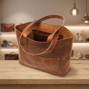 Wholesale BS INTERNATIONAL <b>Women's</b> Premium Quality Durable Genuine Leather Zipper Waterproof Foldable Lightweight Large Capacity - Product Image 3